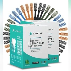 Brand New 180-Pack Disposable Prepasted Toothbrushes Individually Wrapped Travel